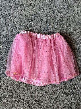 Girls Pink Glitter Tulle Skirt